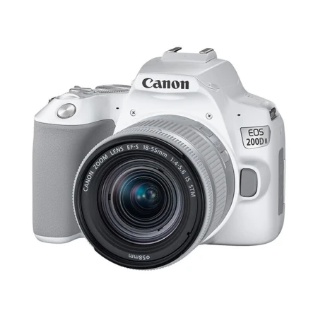 Canon CANON 200d second generation entry-level SLR camera 200d2 generation vlog home mini digital camera 200D II white 18-55 official standard configuration does not include memory card/gift package, only factory configuration