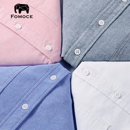 Farmans Fomoce Long-sleeved Shirt Men's Business Formal Comfortable Cotton Oxford Fashion Casual Lapel Non-Iron All-Match Shirt T83101 Black XL