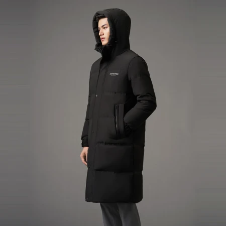 Bosideng men's winter new classic casual loose windproof long warm new national standard down jacket B00145171F black 8056 175/92A