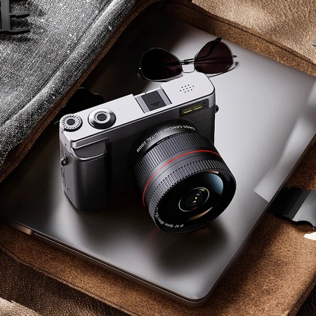 Caizu CAIZU student entry-level micro-single camera can beautify the face and take high-definition selfies 48 million pixel retro digital camera travel can record VLOG camera silver standard + wide-angle lens [flip selfie screen + enjoy 8 important gifts] 64G memory card