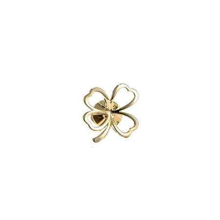 YYEU clover anti-light buckle small brooch female pin fixed clothes artifact collar pin accessories trendy Valentine's Day birthday gift for girlfriend girlfriends 2 pieces [gold + silver]