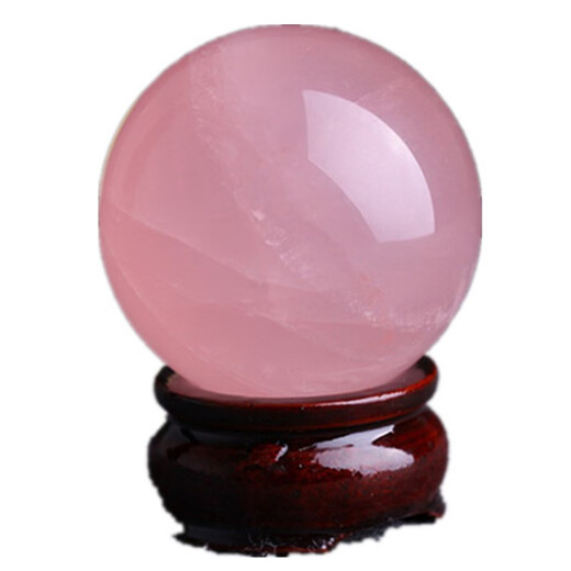 Xiyinfu natural pink crystal ball ornaments pink crystal ball home living room entrance bedroom crafts crystal original stone ornaments diameter 7cm