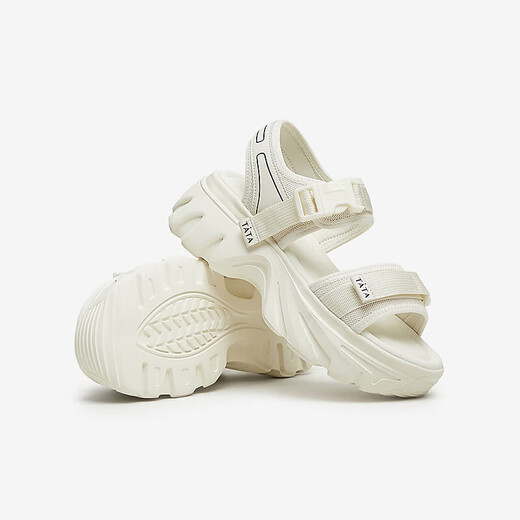 Tata Casual Dicke Sohle Sandalen Frauenschuhe weiche Sohle Strand Sandalen Sommer WL701BL4 Beige 37