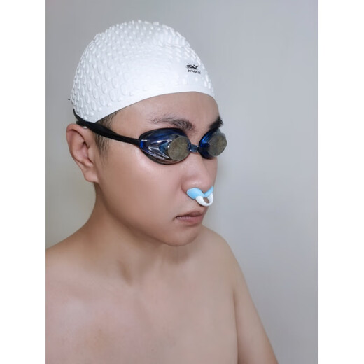 Pulian swimming nose clip silicone earplugs, anti-choking, nasal congestion, diving artifact, children's set, baby bath supplies, new size (S) sky blue