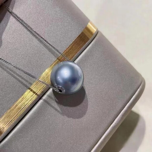 Libiao Lutong Tahiti platinum gray necklace 18K gold Chopard chain pendant grandma gray temperament gray neckpiece single 18K 10-11mm