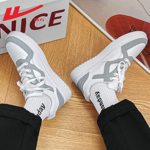 Huili zapatos para hombres zapatos casuales hombres de primavera y verano zapatos skateboard zapatos de skate altura para hombres que mejoran los zapatos deportivos de los hombres en la altura de los hombres hombres blancos [decoración del borde plateado] 42
