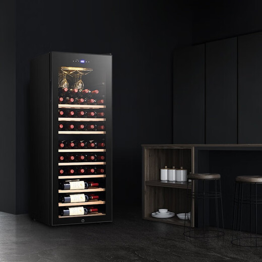 Bacchus Red Wine Cabinet Constant Temperature Wine Cabinet Wine Cabinet Household Large Capacity Wine Thermostatic Cabinet Tea Cabinet Sake Red Wine Whiskey Foreign Wine Air-cooled Hanging Cup Solid Wood Vertical Display Cabinet YH-50 Hanging Cup Style-Air-cooled Frost-free 30 Bottles