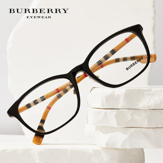 BURBERRY眼镜 博柏利眼镜框男女款复古经典格纹近视眼镜架可配度数镜片 0BE2371D-3889透明色框 【赠防蓝光镜片】