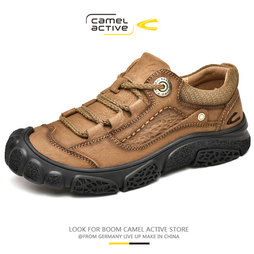 Camel Dynamic Brand allemand Chaussures décontractées extérieures pour hommes Chaussures en cuir non glissant en cuir masculin, To-toe d'âge moyen et âgée papa alpinal chaussures de randonnée noires (Couche de couche supérieure) 9877-cch 40 chaussures en cuir standard taille