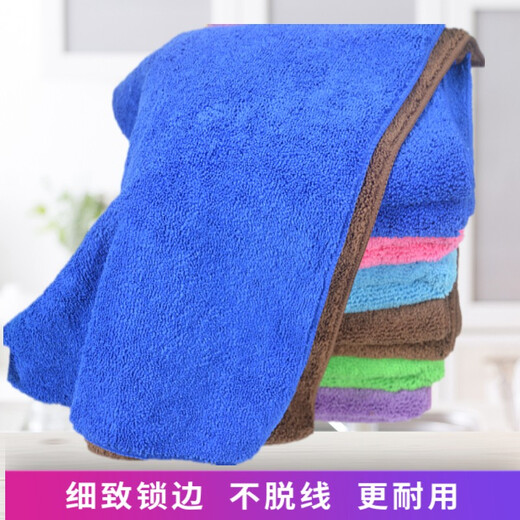 Yiran thickened microfiber towel absorbs water and does not shed lint easily, housework cleaning cloth, wiping table and glass, hotel cleaning cloth, 5 green thickened upgraded models 40*40CM