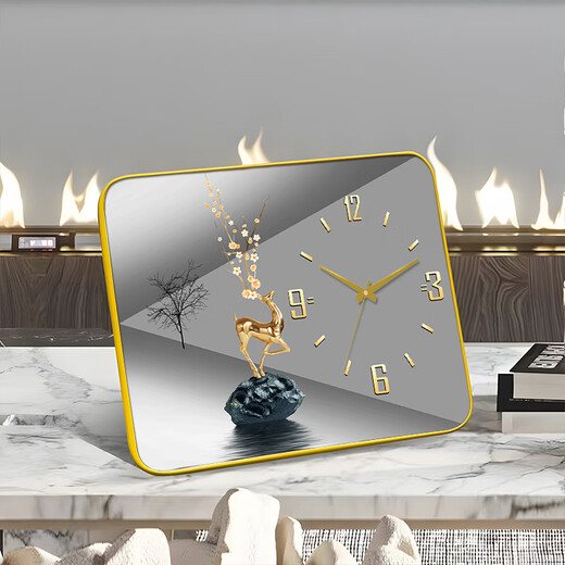 Table clock table clock home desktop desktop clock living room light luxury display atmospheric table clock simple pendulum clock clock ornaments Jiahe Wanshixing FX20*30 cm table clock table