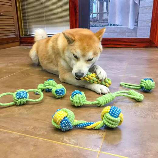 Amor Dog Toy Teething Resistant Knot Golden Retriever Small, Medium and Large Dog Teddy Puppy Dog Relief Toy Pet Supplies Popular Three-piece Set