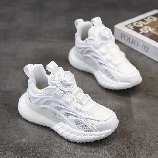 
SNOOPY Snoopy Children's Shoes Children's Sports Shoes Summer Refreshing Breathable Small White Shoes Men's and Girls Single Mesh Shoes 0011 White 32