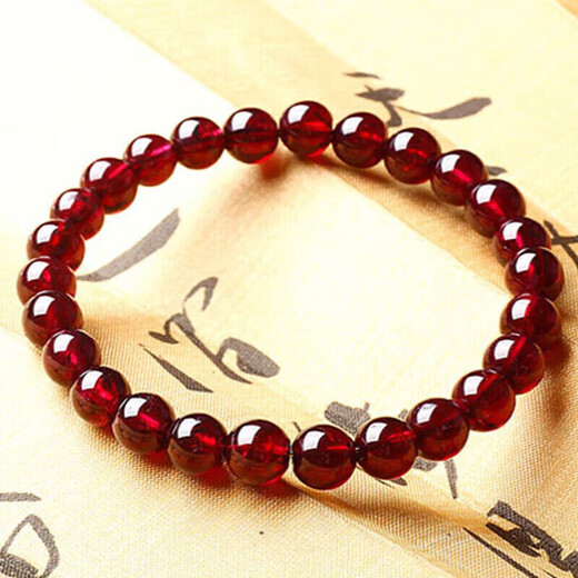 Shi Yue Jewelry Boutique 6-7mm Garnet Bracelet Animal Year Transfer Beads Natural Bracelet for Men and Women Crystal Agate