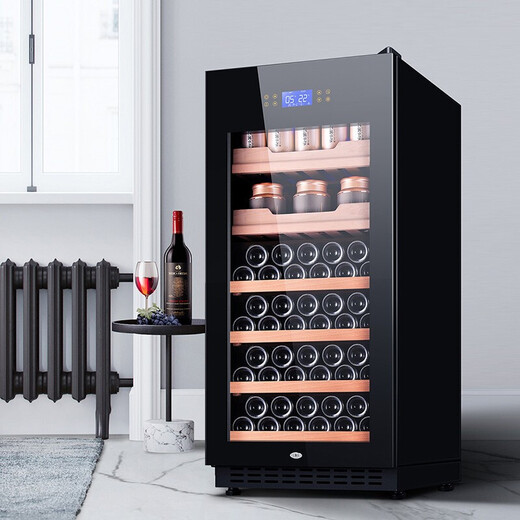 Odino National Warranty Export Quality Odino Red Wine Cabinet Compressor Refrigeration Constant Temperature Wine Cabinet Wine and Foreign Wine Cabinet Refrigerator Fresh Cabinet Black Pearlescent-Full Version 208L