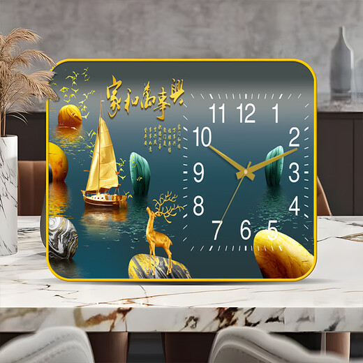 Table clock table clock home desktop desktop clock living room light luxury display atmospheric table clock simple pendulum clock clock ornaments Jiahe Wanshixing FX20*30 cm table clock table