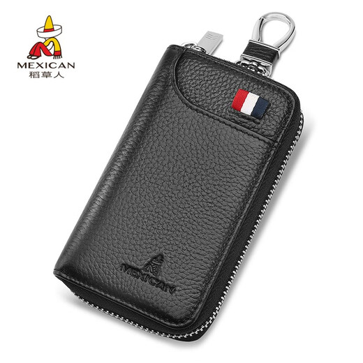 Scarecrow Key Bag Men's Card Holder Two-in-One Large Capacity Cowhide Car Compact Multi-Function Coin Purse 2023 New Black