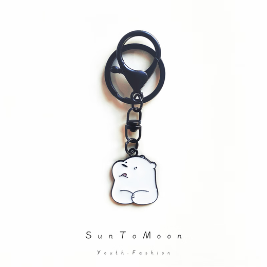 Suntomoon Schwarz -Weißer kleiner Panda -Cartoon Schlüsselbund DIY handgefertigte Tasche Anhänger Männer und Frauen beste Freunde Accessoires kreative kleine Geschenke Schwarzbär - B Style