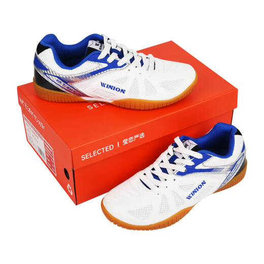 Yinglian WINION carefully selected table tennis shoes for men and women, beef tendon sole non-slip table tennis shoes starting point, white and blue 42