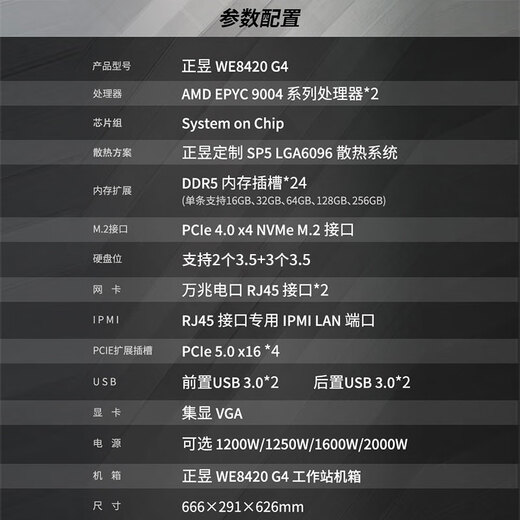 MD EPYC 9274F双路64核心仿真计算 CAE CFD 有限元分析分子动力学分析塔式工作站 双路EPYC 9274F+RTX 4070 1T内存+1TB M.2+水冷散热