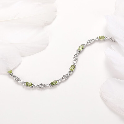 GEM STONE KING 4 carat green peridot bracelet for women 925 silver colored gemstone bracelet as a Women's Day gift for wife 925 silver plated platinum