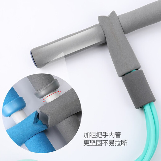 脚蹬拉力器仰卧起坐辅助器女卷腹多功能拉力绳瑜伽器材瘦肚子瘦身拉力器运动健身绳 黄色升级加粗四管拉力器