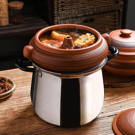 Yunnan Dampf Pot Chicken Dampf Pot Haushalt Jianshui Lila Topf Purpur Sand Dampf Pot Elektrische Topf Timing Multifunktion Gas Topf A Modell 1 Zoll C Modell 1 + 304 Bodentopf (11304 Zoll