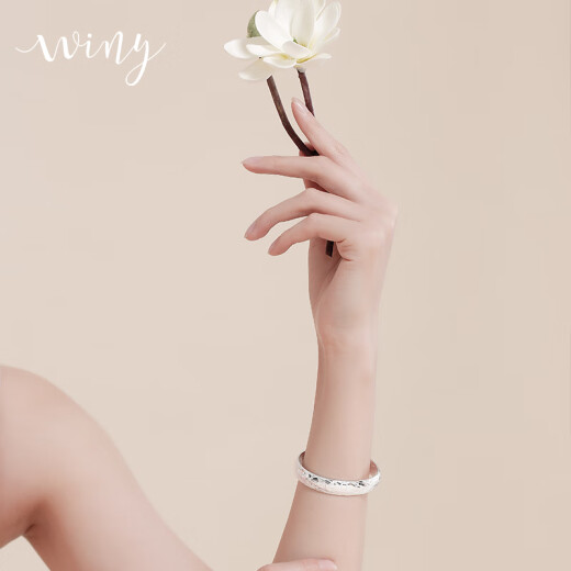 The only (Winy) silver bracelet for women, solid solid silver 9999 silver bracelet jewelry, Mother's Day gift, practical gift for mom and girlfriend, birthday gift, high-end light luxury gift for mother and wife, silver bracelet, silver bracelet with certificate gift box 401g Ruoshuizhihe