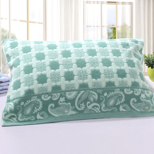 卟橡老上海枕巾老式枕巾加厚加大一对装柔软卡通不掉色 十字花咖色[一对装] 50*73cm