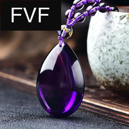 FVF Amethyst Water Drop Pendant Sweater Chain Men's and Women's Design Necklace Pendant Jewelry Valentine's Day Gift for Girlfriend Pendant Plus Ordinary Rope