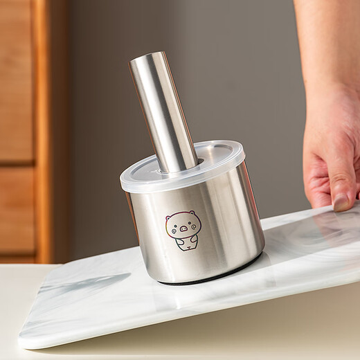 OEMG304不锈钢捣蒜器家用手动压蒜打蒜泥神器中药研磨捣碎罐 倒立熊猫304捣碎器