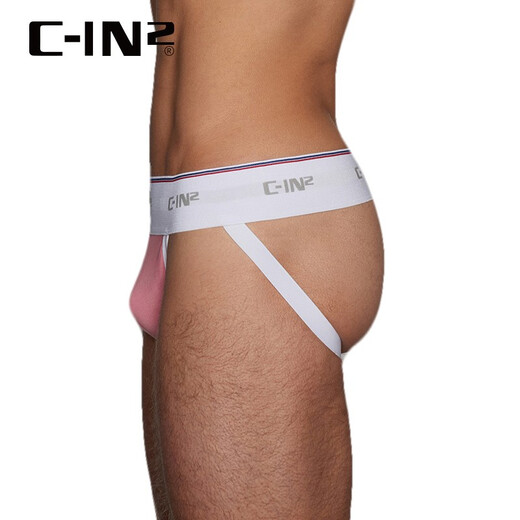 C-in2 NOUVEAU PANTAL ROUND MEN'S Coton Spandex confortable Sexy Sexy Low-Waisted Hips Double Thong 6625as rose 672-1 m adapté à 2 pieds 4-2 pieds 5 taille (taille 31-33)