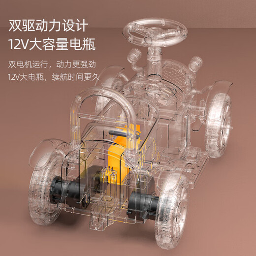 BEIDUOQI (BEIDUOQI) La voiture électrique pour enfants, petit train, peut être utilisé pour les hommes, les filles et les bébés, les grands sièges, les jouets à quatre roues télécommandés, le chariot avant 1, la grande batterie 12V de l'éducation précoce