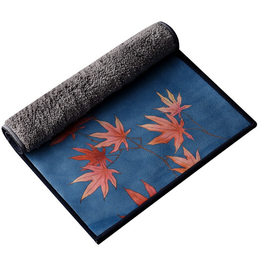 Jinge absorbent tea towel, painted tea cloth, thickened high-end tea tablecloth, small square towel, kung fu tea set, tea ceremony accessories, lotus painted tea towel, thickened length 30*width 20cm