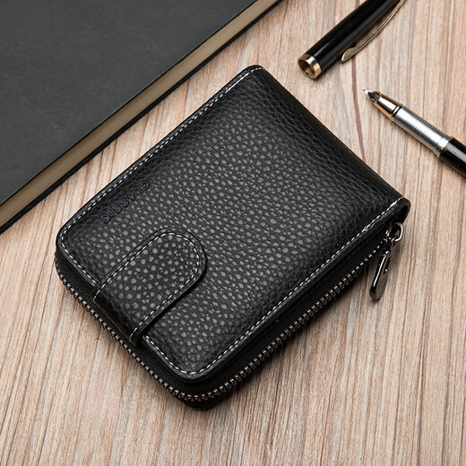 Viney driver's license leather case card holder document bag men's compact first-layer cowhide wallet document holder driving license all-in-one bag large capacity multi-functional document storage bag female black