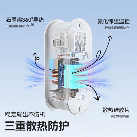 Orric plug strip 65W USB socket strip strip gallium nitride fast charging drag strip pocket strip suitable for iphone17 mobile phone computer full length 1.63 meters black