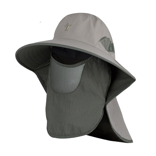 Weihe Fishing Hat Men's Sun Protection Fisherman Hat Men's Summer Sun Hat Outdoor Covering Face and Neck Khaki (Type A Fisherman Hat)