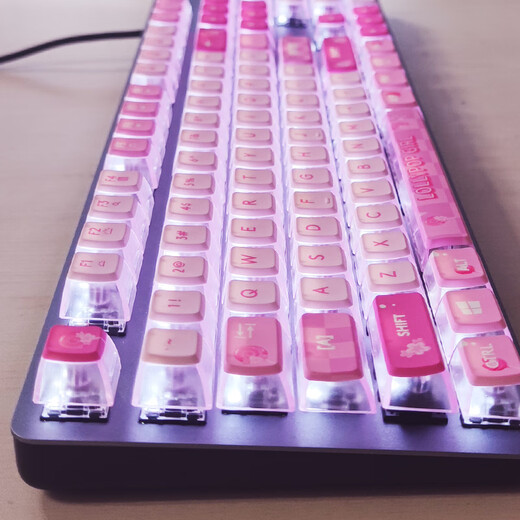 Logitech K845 Механическая клавиатура Проводная клавиатура Клавиатура полноразмерная игра клавиатуры Электронная книга Светящаяся клавиатура Куриная Клавиатура DIY Keycap Дар День Святого Валентина K845 [Lollipop Girl]-красная ось