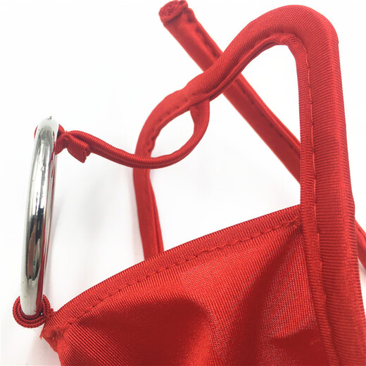 Sexy men's colored panties European and American invisible thong ring seamless men's underwear with hoop red one size