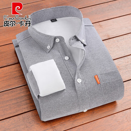 Pierre Cardin Oxford Spinning Shirt Winter Fleep pour hommes Chemise épaissie épaissie d'âge moyen de grande taille de grande taille en tricot 683 Pink épaissis en toison m s'il vous plaît référez-vous à la taille du tableau pour passer une commande