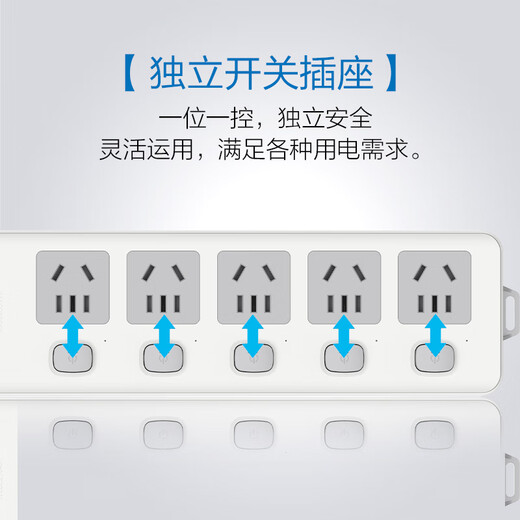 拳王(QUANWANG)新国标插座/插线板/插排/QW-A250 5位分控无线插排(需自配电源线和插头)一件包邮