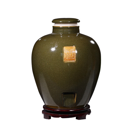 Jingdezhen ceramic wine jar antique earthenware household wine bottle sealed wine jar 30Jin Jin equals 0.5kg, non-porous, 40cm high, without base