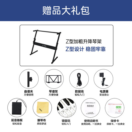 莫森（MOSEN）BD-675P电子琴 61键力度感应键盘 专业教学多功能电子琴 Z架型