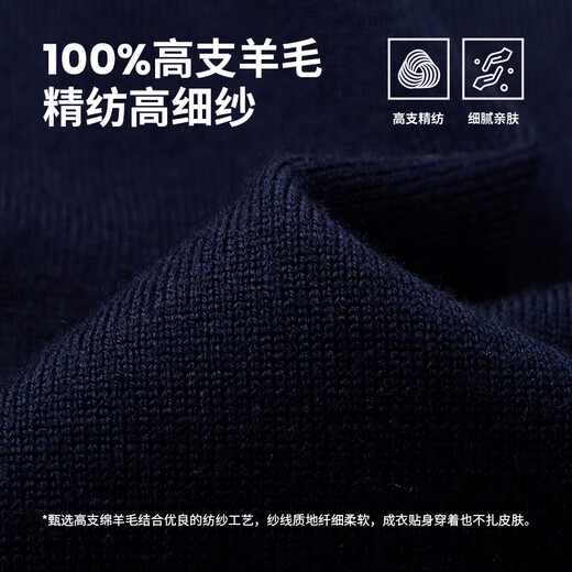 
Navigare Italian small sailboat men's cardigan autumn and winter commuting pure wool warm cardigan lapel knitted base shirt men navy blue size M
