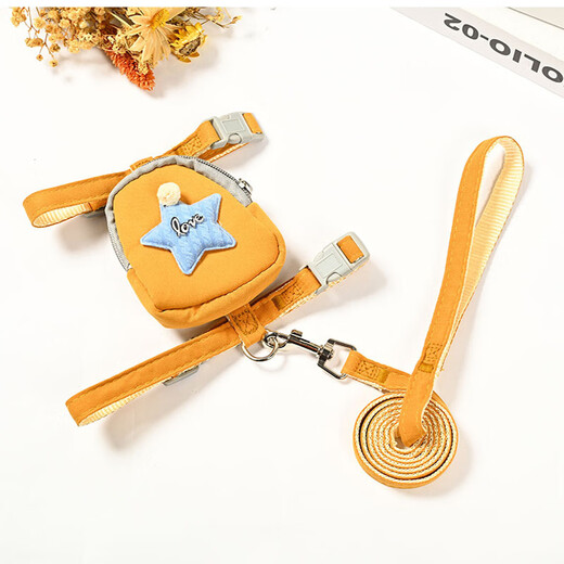 Cat and dog rope traction rope for small and medium-sized dogs, explosion-proof dog leash, anti-breakaway harness, Teddy cat rope, watermelon red, S size, recommended weight 3-6 Jin Jin equals 0.5 kg