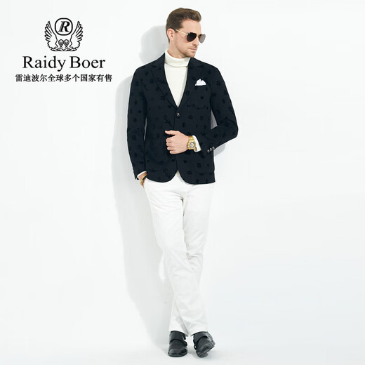 Raidy Boer/Reddy Boer Men [Шерстяная смесь] Плоский воротник шерстяной пиджак 2007 Black Flower 180/52/xl