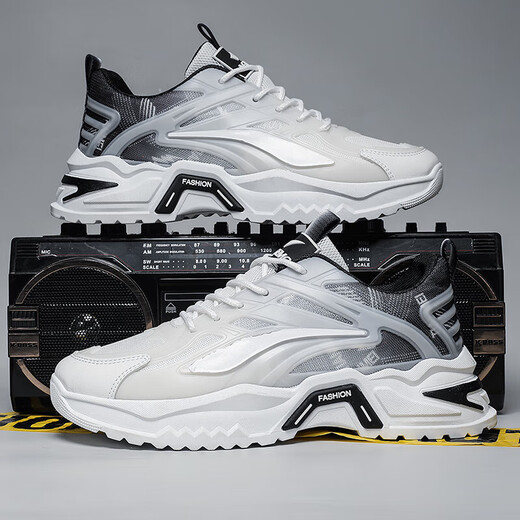 Fan xiaoru zapatillas para correr para hombres 2025 nuevos zapatos de entrenamiento militar zapatos deportivos transpirables zapatos para estudiantes zapatos de papá negro versátiles de moda