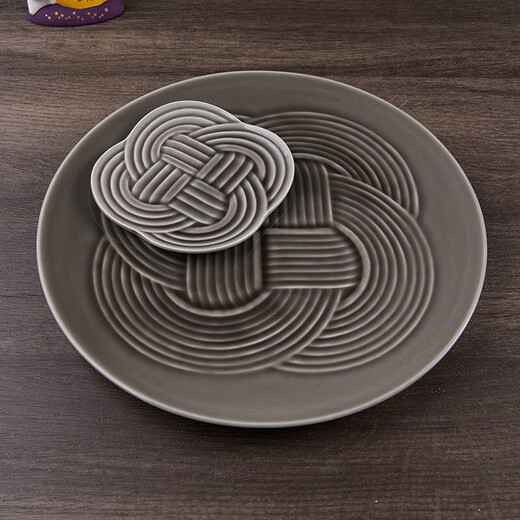 Original imported Japanese Mino boiled water to attract Japanese knots and ceramic tableware desserts and desserts plates for household small plates 13053-12801 Small plate white 4.21 inches