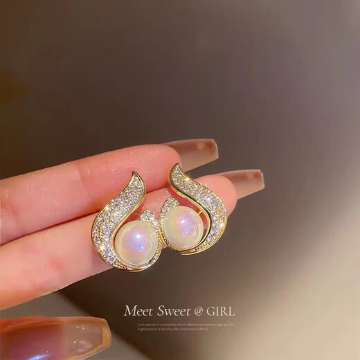 KASIYU2023 new style earrings, trendy lifelong love earrings, synthetic pearl-encrusted diamond drop earrings, fashionable and elegant women, elegant pearl earrings