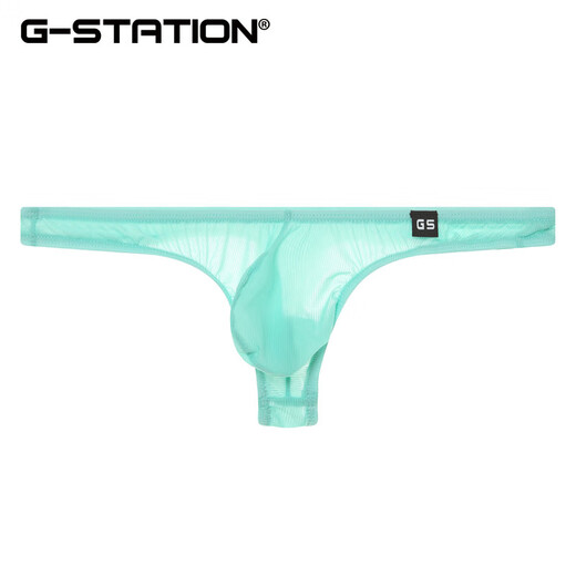 G-STATION ultra-thin striped men's thong, soft, comfortable, breathable, quick-drying, sexy tight underwear, size small, magenta L